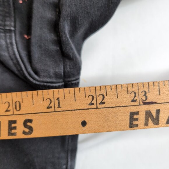 Love & Legend Black Denim Jacket w/ Graffiti Gothic Punk, Size 16 - Picture 6 of 7